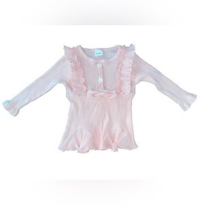 NWOT 18-24M Baby Girl Light Pink Ruffled Long Sleeve Top